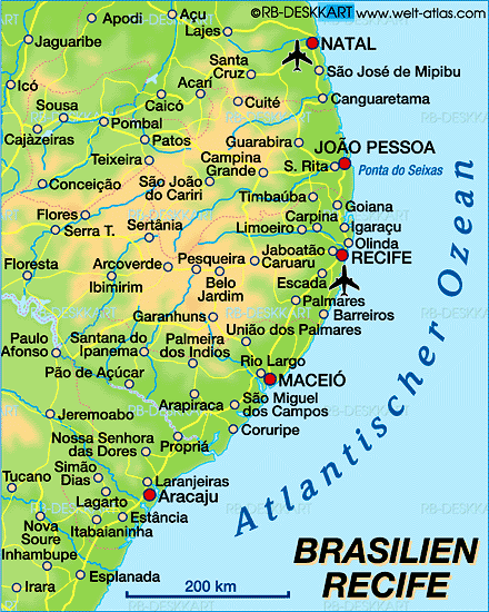 recife brazil map